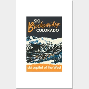 Yellow Breckenridge Vintage Ski Poster Posters and Art